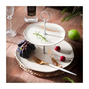 Bien Servi 2-Tier Cake Plate Stand White Bien Servi 2-Tier Cake Plate Stand White